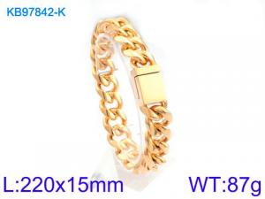 Stainless Steel Gold-plating Bracelet - KB97842-K