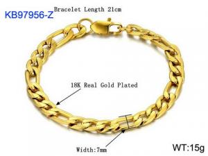 Stainless Steel Gold-plating Bracelet - KB97956-Z