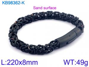 Stainless Steel Black-plating Bracelet - KB98362-K