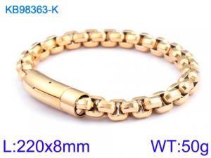 Stainless Steel Gold-plating Bracelet - KB98363-K