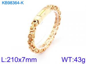 Stainless Steel Gold-plating Bracelet - KB98364-K