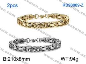 Stainless Steel Gold-plating Bracelet - KB98889-Z