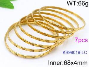 Stainless Steel Gold-plating Bangle - KB99019-LO
