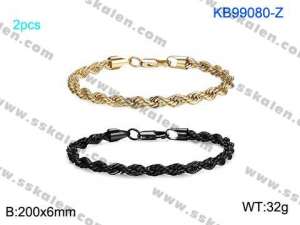 Stainless Steel Gold-plating Bracelet - KB99080-Z