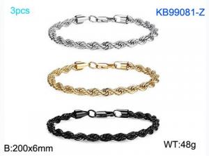 Stainless Steel Gold-plating Bracelet - KB99081-Z