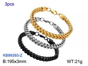 Stainless Steel Gold-plating Bracelet - KB99393-Z