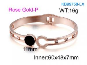 Stainless Steel Stone Bangle - KB99758-LX