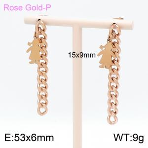 SS Rose Gold-Plating Earring - KE100307-Z