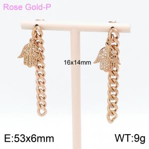 SS Rose Gold-Plating Earring - KE100309-Z