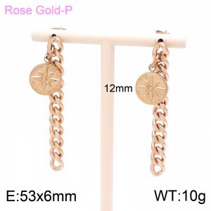 SS Rose Gold-Plating Earring - KE100311-Z