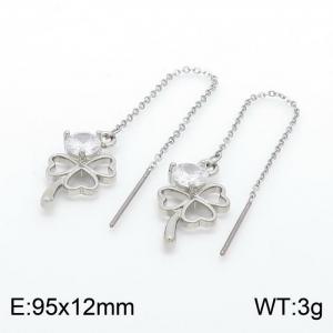 Stainless Steel Stone&Crystal Earring - KE100343-TLS