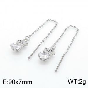 Stainless Steel Stone&Crystal Earring - KE100345-TLS