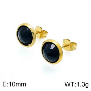 Fashion trend women's glass crystal round earrings - KE100422-Z