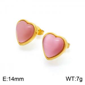 Fashion trend women's opal heart-shaped earrings - KE100423-Z