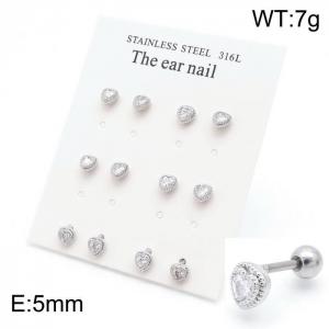 Stainless Steel Stone&Crystal Earring - KE100572-TLS