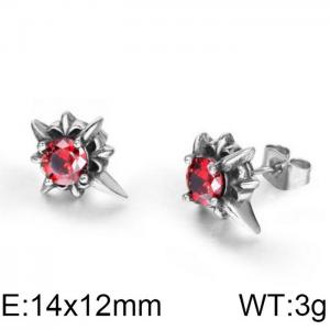 Stainless Steel Stone&Crystal Earring - KE100607-WGSJ