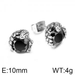 Stainless Steel Stone&Crystal Earring - KE100608-WGSJ