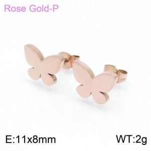 SS Rose Gold-Plating Earring - KE100701-TJG