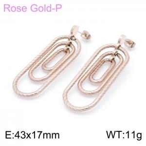 SS Rose Gold-Plating Earring - KE100905-KFC