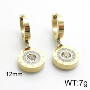 Stainless Steel Stone&Crystal Earring - KE100924-MW