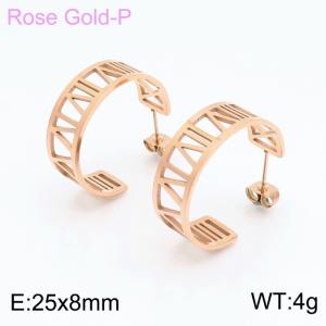 SS Rose Gold-Plating Earring - KE101322-KFC