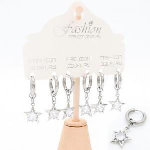 Stainless Steel Stone&Crystal Earring - KE101345-TLS