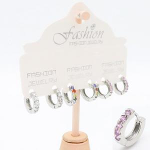 Stainless Steel Stone&Crystal Earring - KE101347-TLS