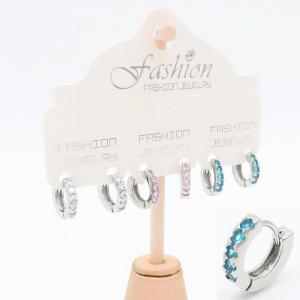 Stainless Steel Stone&Crystal Earring - KE101348-TLS