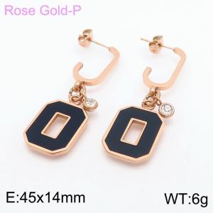 SS Rose Gold-Plating Earring - KE101363-KFC
