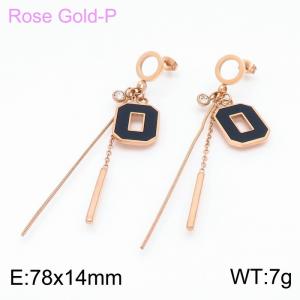 SS Rose Gold-Plating Earring - KE101365-KFC