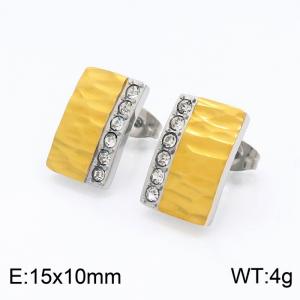 Stainless Steel Stone&Crystal Earring - KE101387-KC
