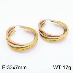 SS Rose Gold-Plating Earring - KE101410-LO
