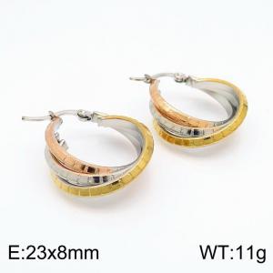 SS Rose Gold-Plating Earring - KE101413-LO