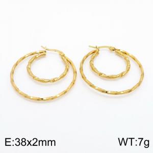 SS Gold-Plating Earring - KE101422-LO