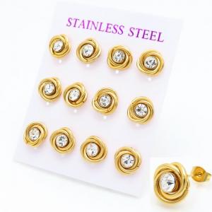 Stainless Steel Stone&Crystal Earring - KE101478-HR