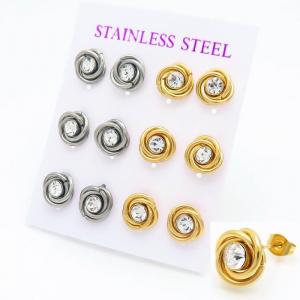 Stainless Steel Stone&Crystal Earring - KE101482-HR