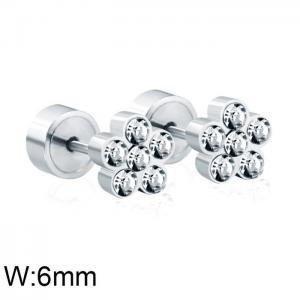 Stainless Steel Stone&Crystal Earring - KE101604-WGSA