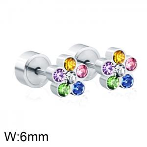 Stainless Steel Stone&Crystal Earring - KE101605-WGSA