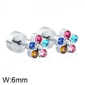 Stainless Steel Stone&Crystal Earring - KE101606-WGSA