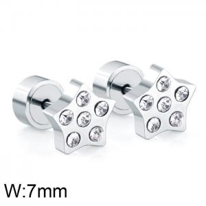 Stainless Steel Stone&Crystal Earring - KE101607-WGSA