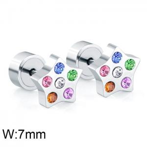 Stainless Steel Stone&Crystal Earring - KE101609-WGSA