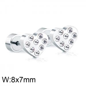 Stainless Steel Stone&Crystal Earring - KE101613-WGSA