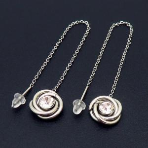 Stainless Steel Stone&Crystal Earring - KE102112-HR