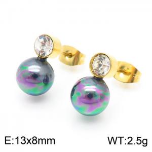 Stainless Steel Stone&Crystal Earring - KE102189-Z