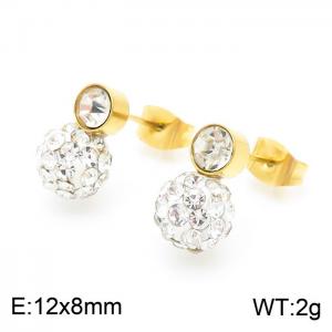 Stainless Steel Stone&Crystal Earring - KE102192-Z