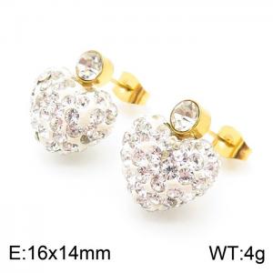 Stainless Steel Stone&Crystal Earring - KE102193-Z