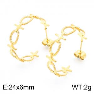 SS Gold-Plating Earring - KE102259-KFC