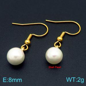 SS Shell Pearl Earrings - KE102721-Z