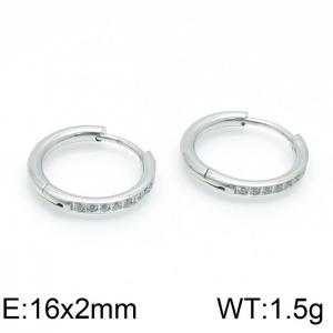 Stainless Steel Stone&Crystal Earring - KE103399-WM