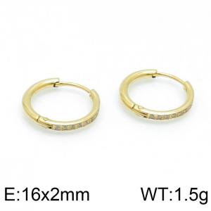 Stainless Steel Stone&Crystal Earring - KE103400-WM